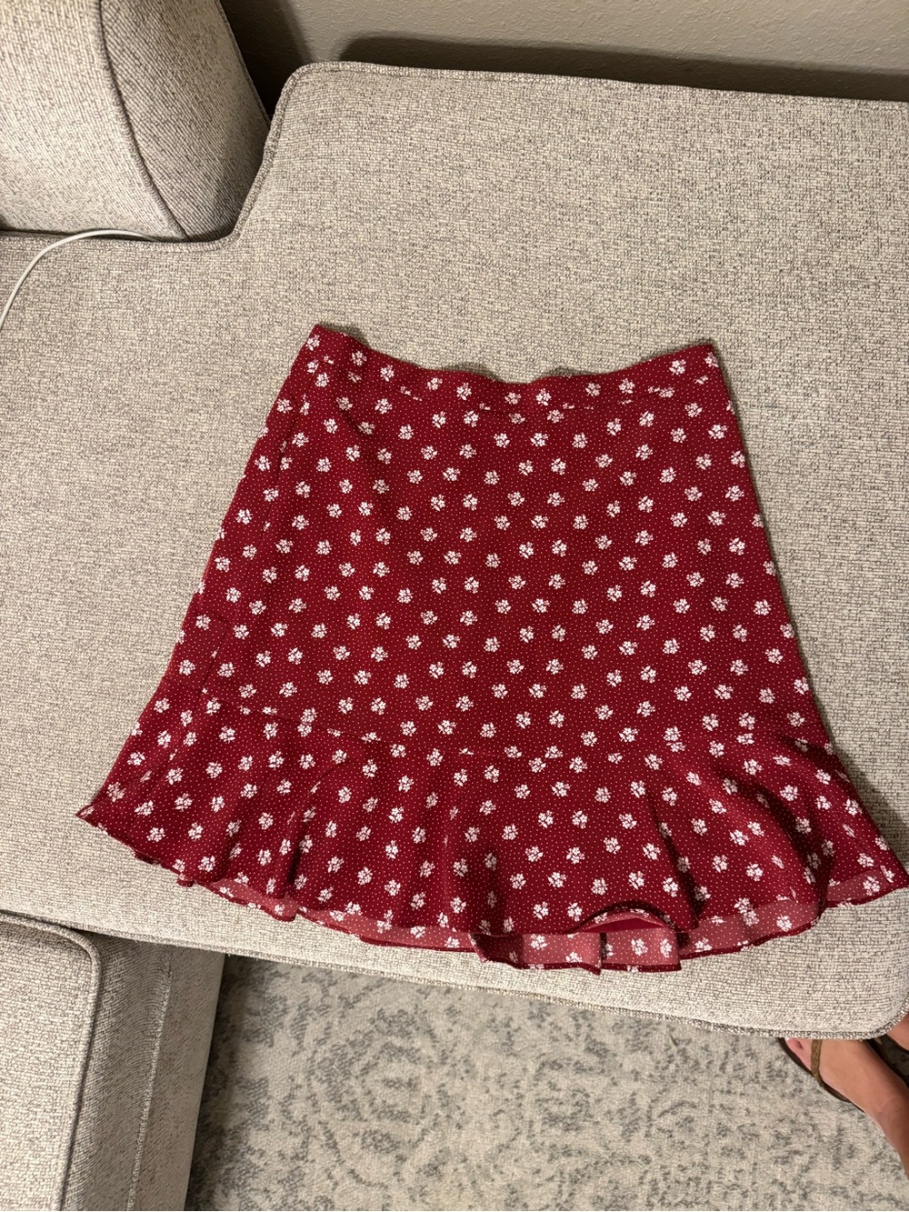 Banana Republuc Red Floral Skirt Medium